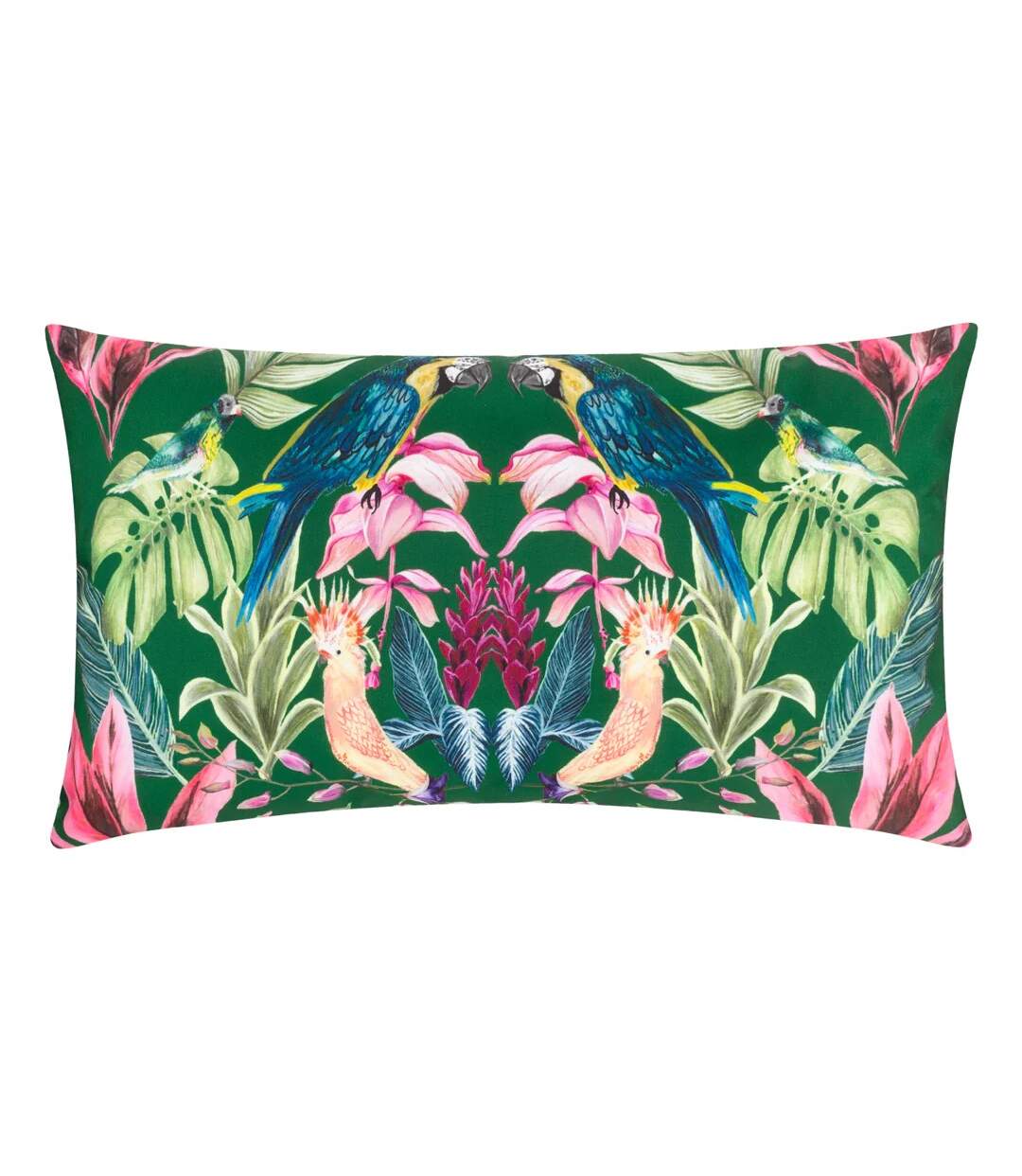 Kali birds outdoor cushion cover 30cm x 50cm dark green Wylder-1