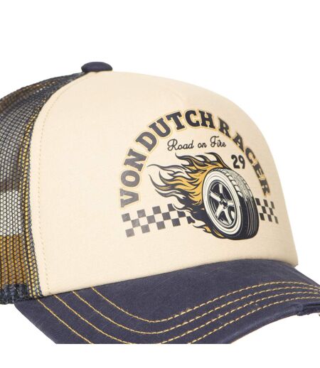 Casquette trucker avec filet effet usé avec print Crew Hard Race Vondutch