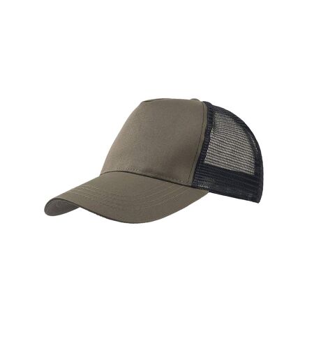 Casquette Style Trucker Rapper Mixte Olive Noir Atlantis
