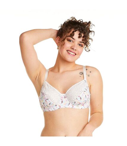 Soutien-gorge à armatures grand maintien multico blanc Entracte