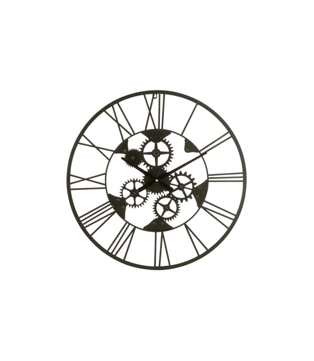 Horloge Murale en Métal Roues 60cm Noir-1