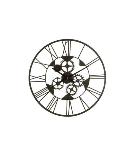 Horloge Murale en Métal Roues 60cm Noir