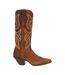 Womens/ladies Crush Full Grain Leather Cowboy Boots Distressed Cognac Durango-4