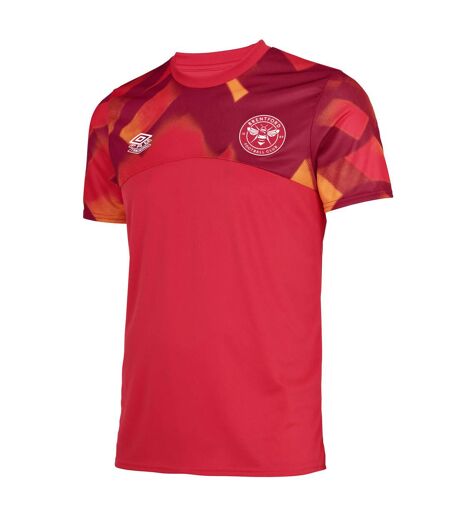 Brentford FC Mens 22/23 Umbro Warm Up Jersey (Bittersweet/Jester Red) - UTUO783
