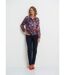 Blouse satin col V manches élastiquées-3