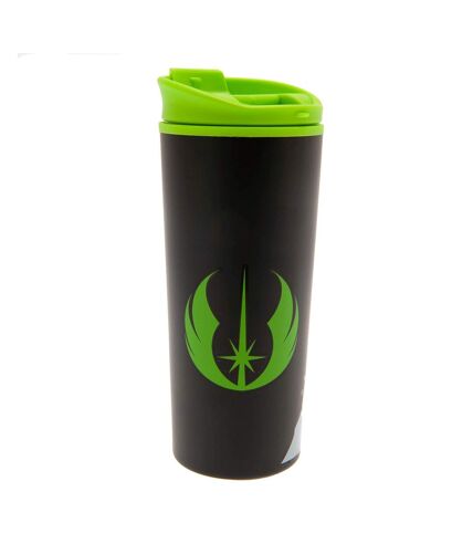 Star Wars Feel The Force Yoda Metal Travel Mug (Black/Green) (One Size) - UTTA10531