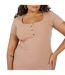 Robe Courte Manches Courtes Femme Taupe Brave Soul-4