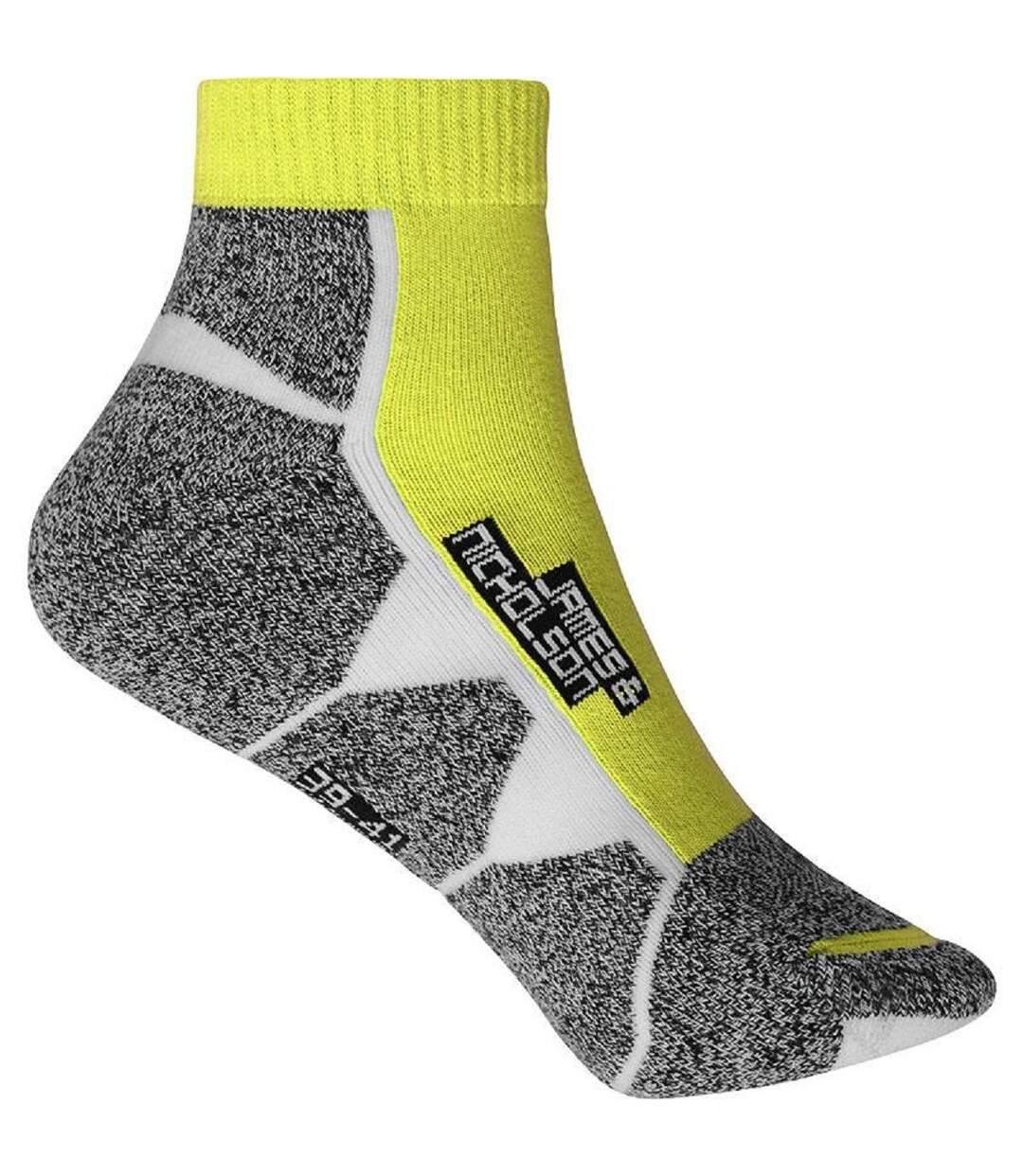 Chaussettes de sport courtes - JN214 - jaune vif et blanc