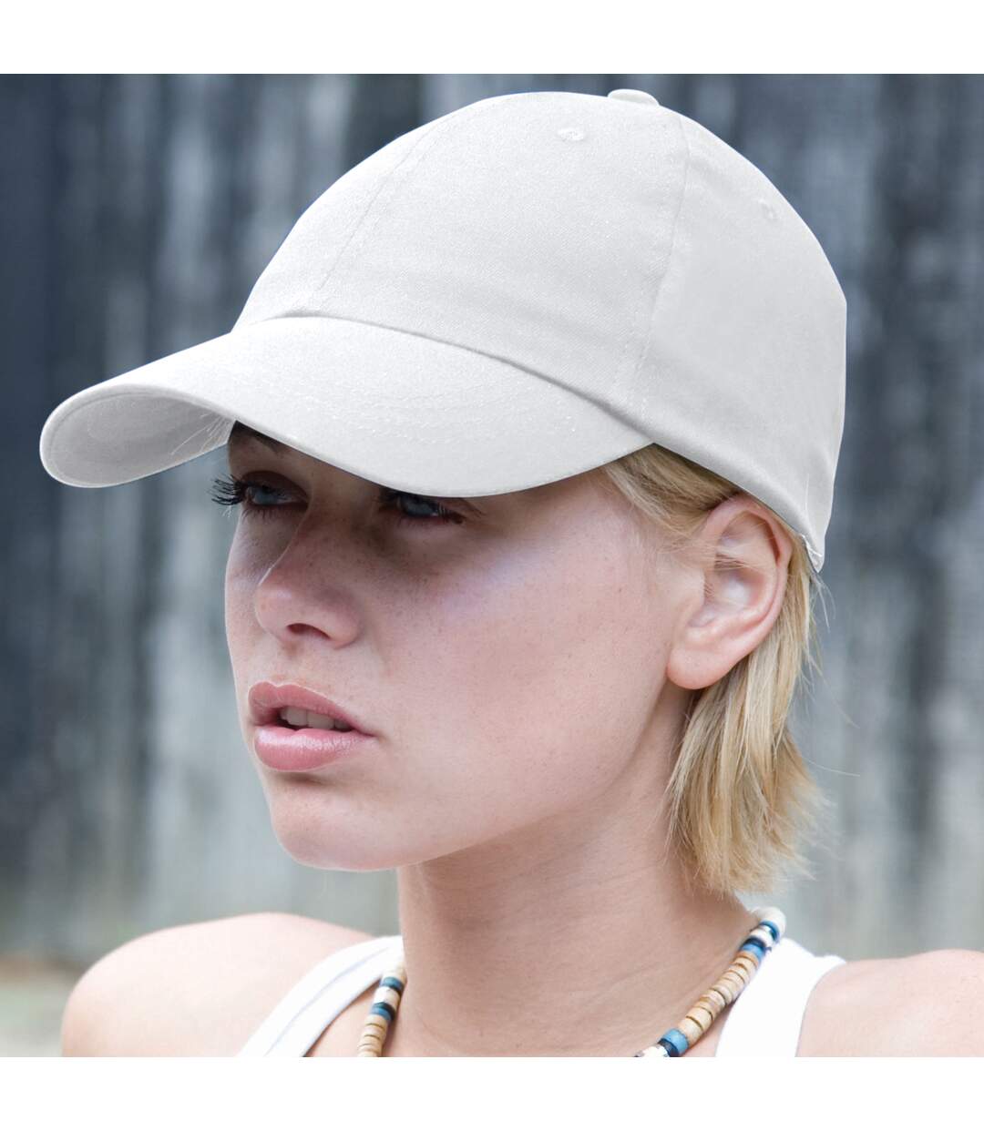 Casquette unie profil bas adulte unisexe blanc Result-2