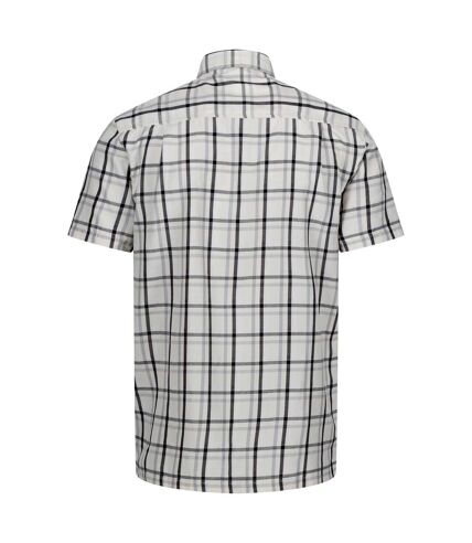 Regatta Mens Mindano VIII Checked Short-Sleeved Shirt (Silver Gray/Ash/White/Marshmallow)