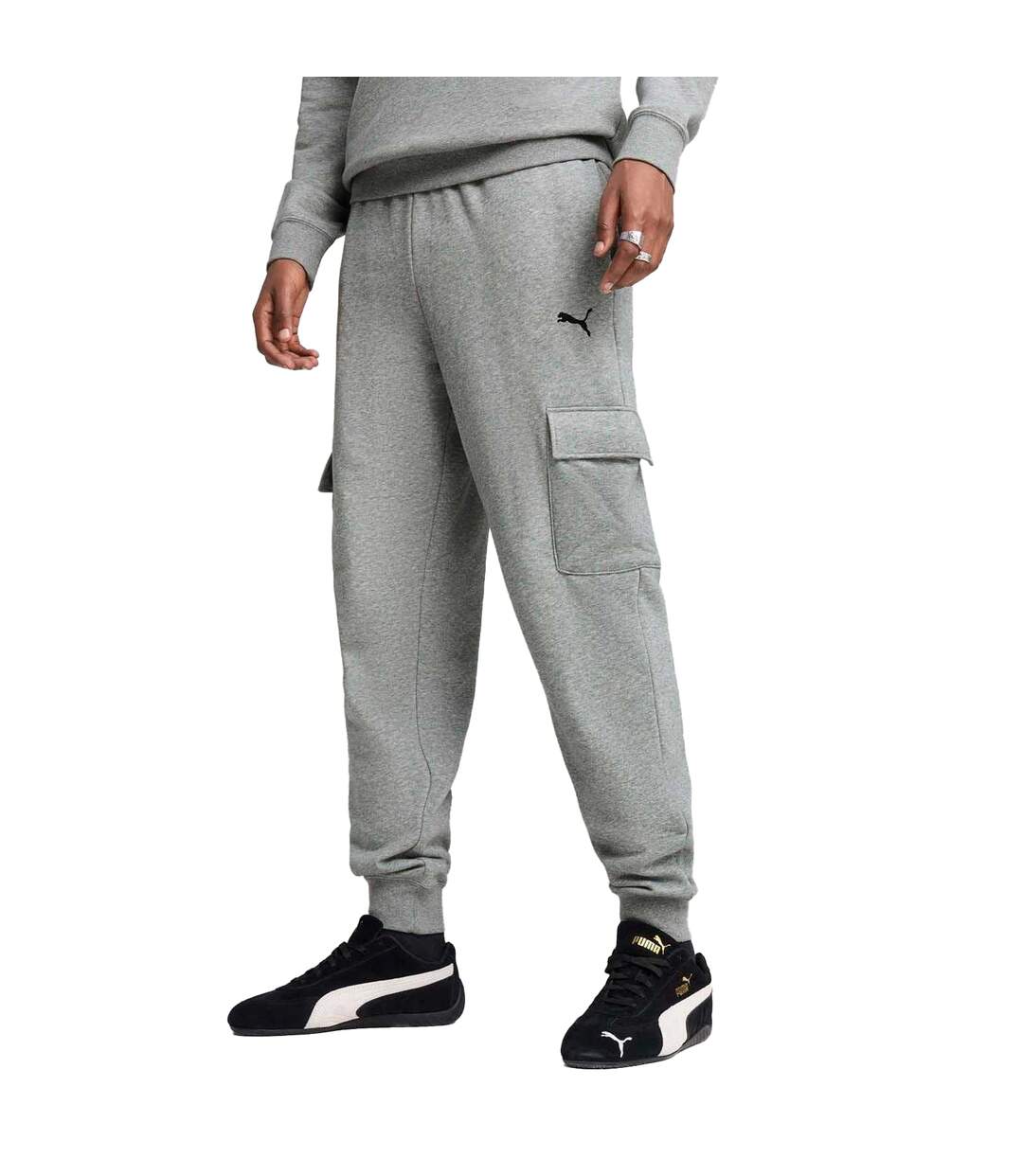 Pantalon À Poches Motif/style Petit Logo Homme Gris Puma-3