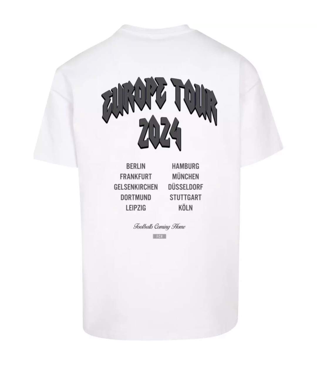 Mens Footballs Coming Home Europe Tour Oversized T-shirt White Mister Tee-3