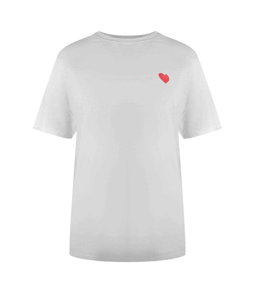 Unisex Adult Heart Logo T-shirt White Love Moschino-2