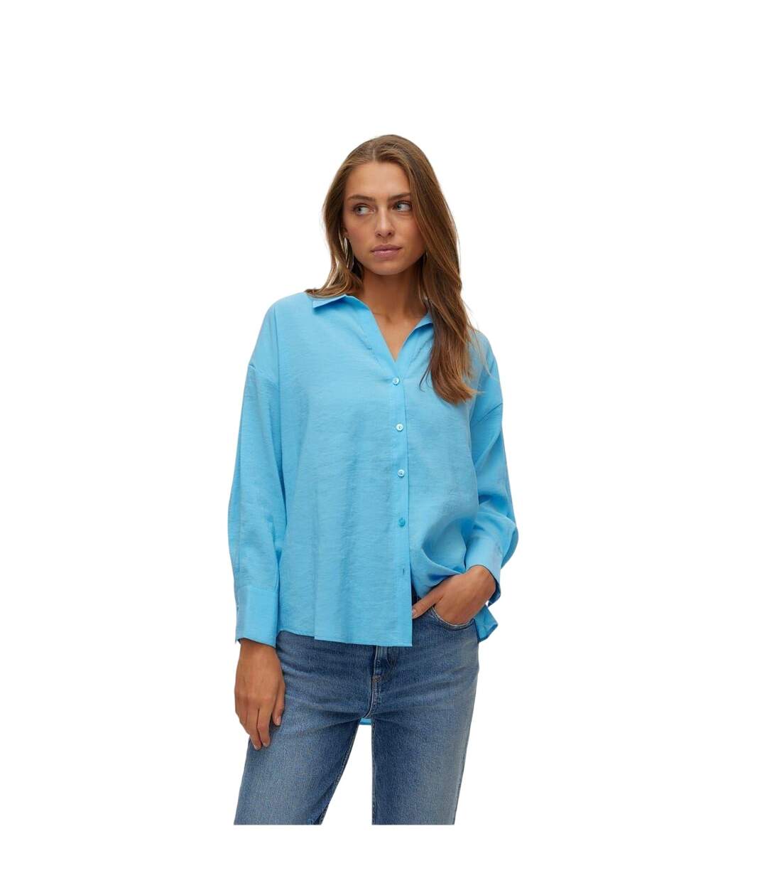 Chemise Manches Longues Vmqueeny Femme Bleu Clair Vero Moda-2
