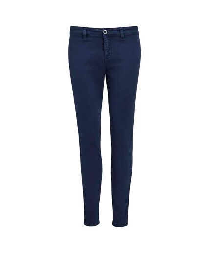 Womens/ladies Jules 7/8 Chinos French Navy SOLS