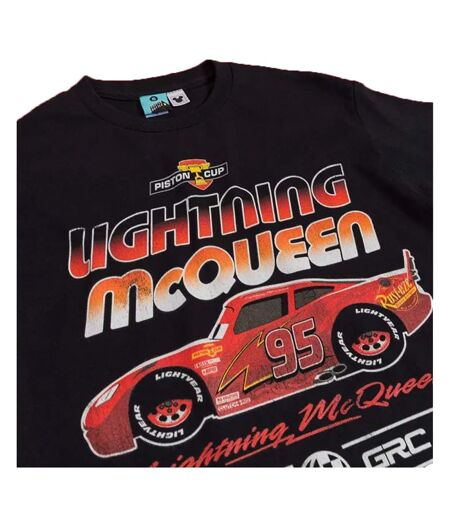 T-shirt Motif Flash Mcqueen Race Adulte Noir Cars