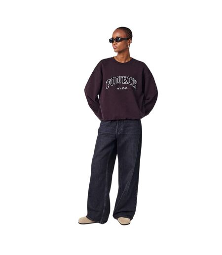 Sweat Motif/style Logo Arqué Leon Femme Marron 4th & Reckless