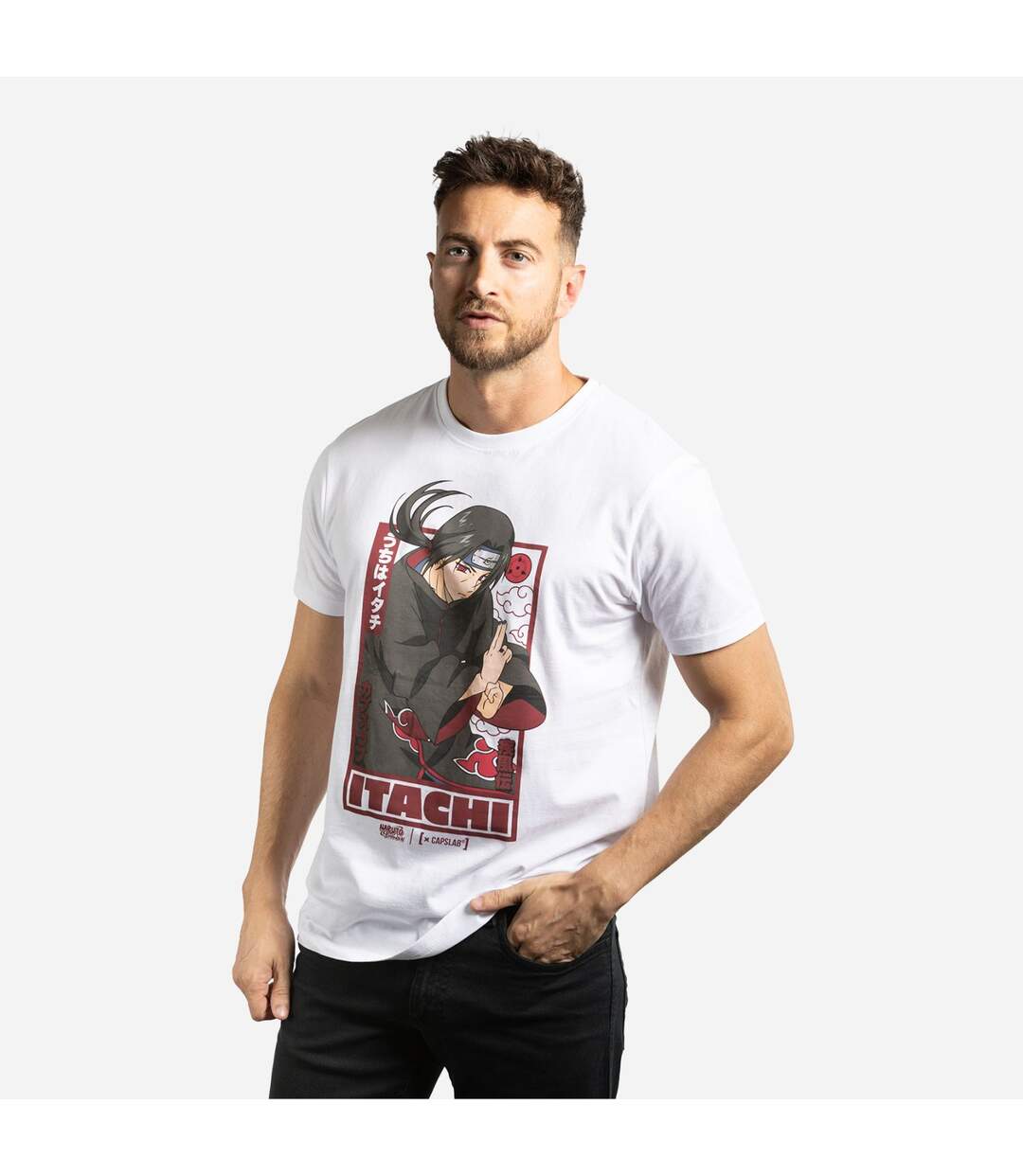 T-shirt homme regular fit avec print Naruto Shippuden Itachi Capslab