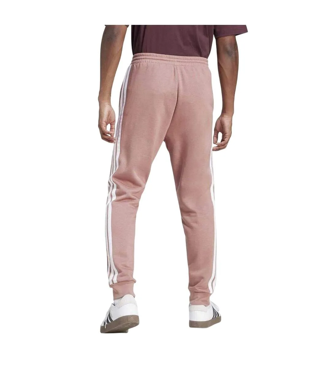 Mens Essentials Stripe Tapered Joggers Olive Strata Adidas-4