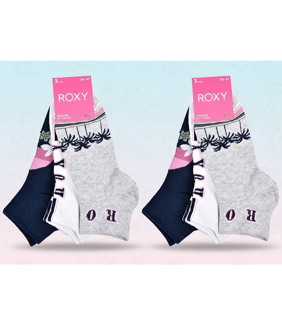 ROXY Lot Chaussettes Courtes Sneaker– Pack de 6 Paires-4