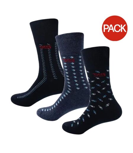 Lot De 3  Chaussettes Harold D555 Homme Bleu Marine Bleu Denim Duke
