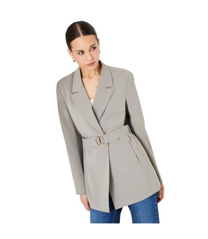 Womens/ladies d-ring double breasted coat taupe Dorothy Perkins