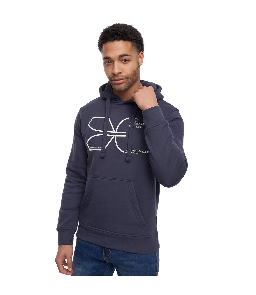 Sweat à capuche cutups homme bleu marine Crosshatch-1