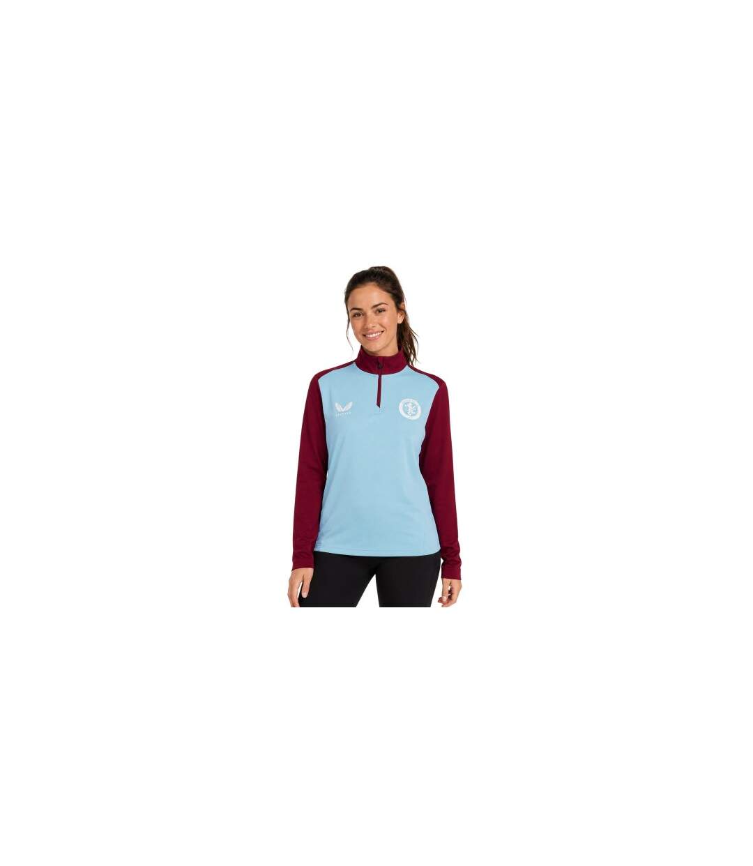 Womens/ladies Aston Martin Drill Top Sky Blue Castore-1