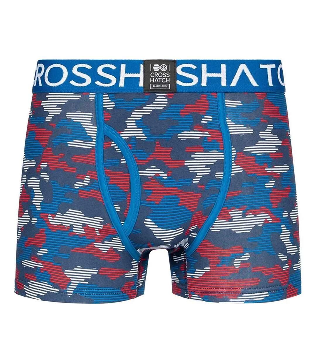 Mens Linamo Open Fly Boxer Shorts Blue Crosshatch-3