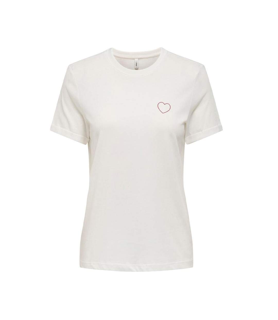 T-Shirt blanc/rouge femme only tenna - l-1