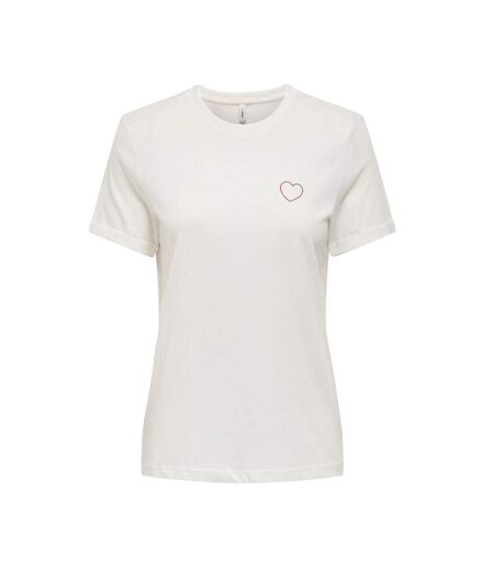 T-Shirt blanc/rouge femme only tenna - l