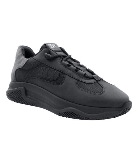 Mens Pacific 2.0 Leather Chunky Flat Trainers Black Lavair