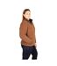 Womens/ladies Teddy Fleece Jacket Brown Hy-4