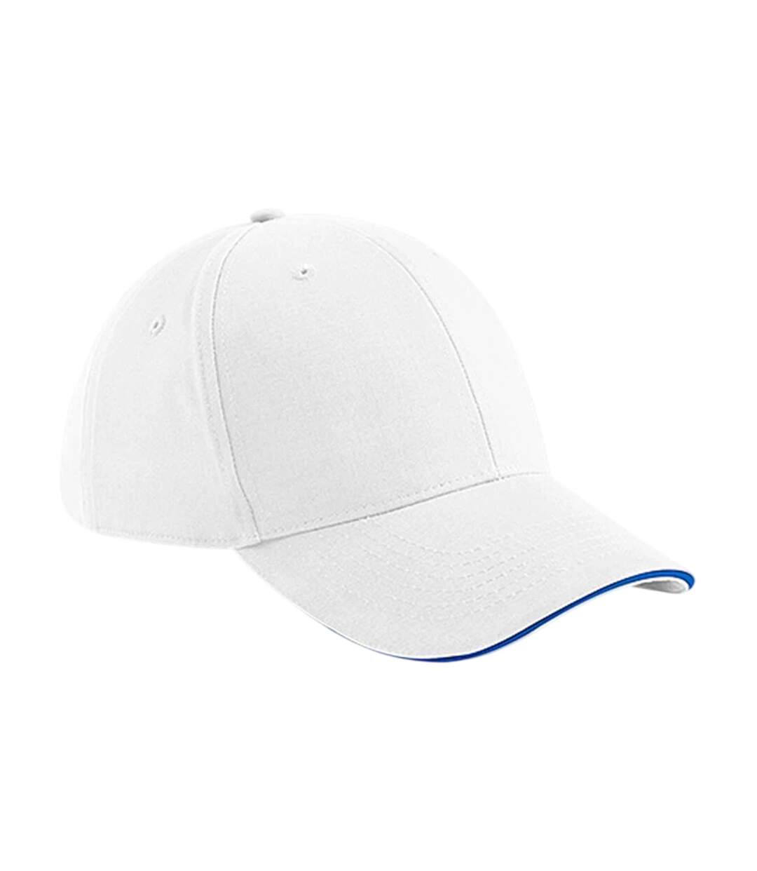 Casquette Motif/style 6 Panneaux Athleisure Blanc Bleu Roi Vif Beechfield-1
