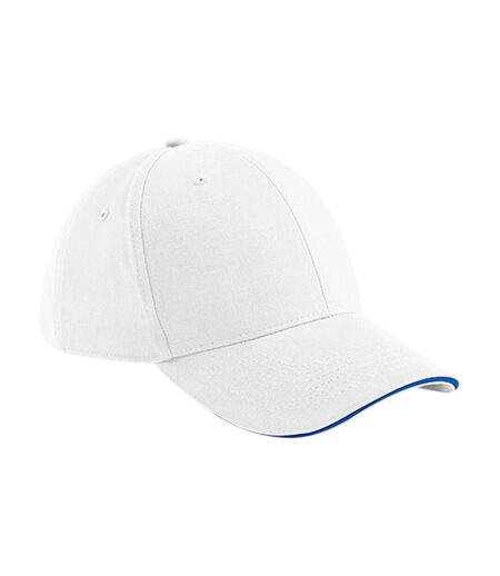 Casquette Motif/style 6 Panneaux Athleisure Blanc Bleu Roi Vif Beechfield