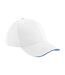 Casquette Motif/style 6 Panneaux Athleisure Blanc Bleu Roi Vif Beechfield-1