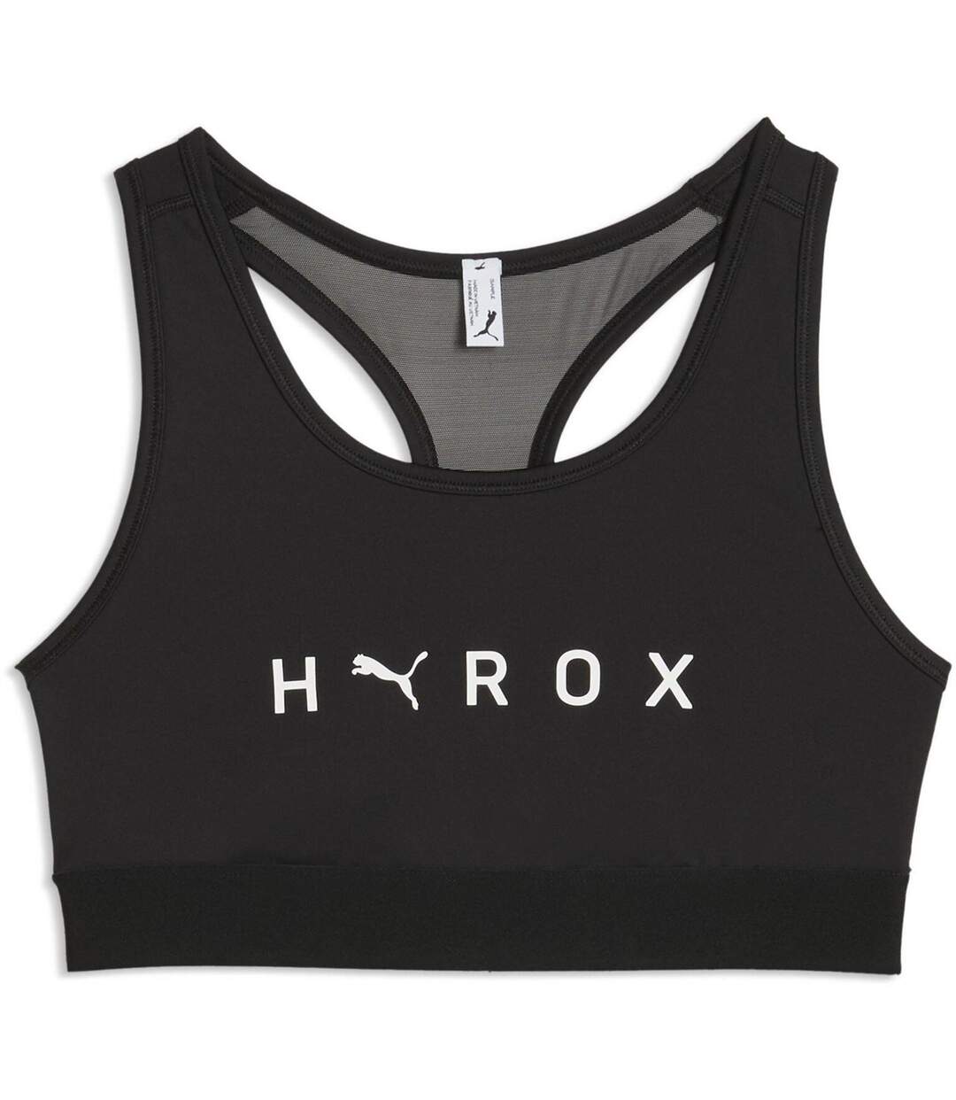 Womens/ladies Hyrox Logo Sports Bra Black Puma-2
