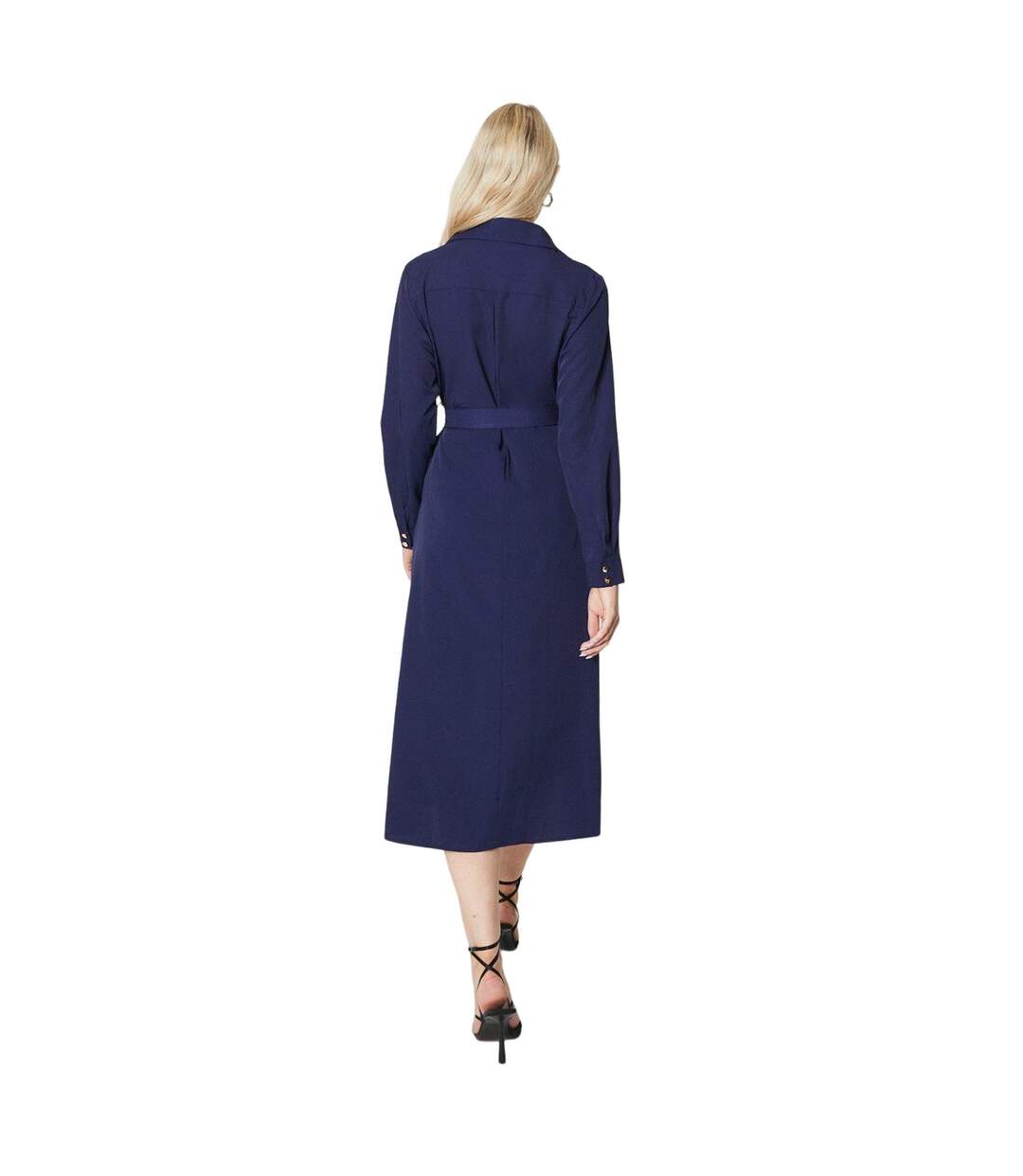 Robe mi-longue utility femme bleu marine Principles-2