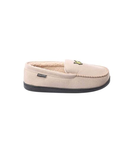 Mens Aspen Faux Suede Moccasin Slippers Grey Lyle & Scott