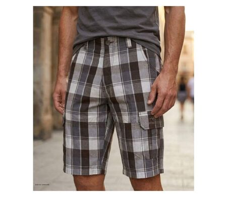 Bermuda homme WINCHESTER ILLOWA2 gris et chocolat : le short à carreaux en coton tout confort