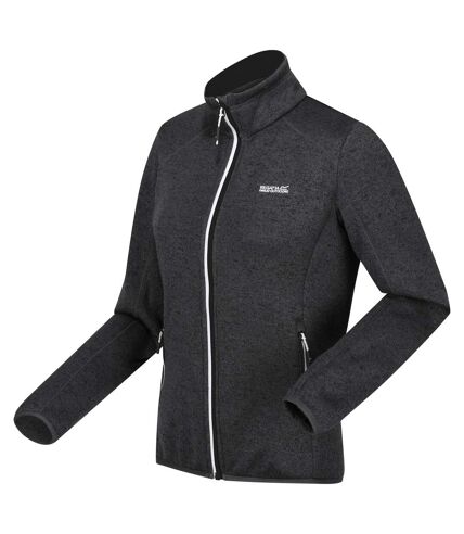 Womens/ladies newhill marl full zip fleece jacket seal grey/black Regatta