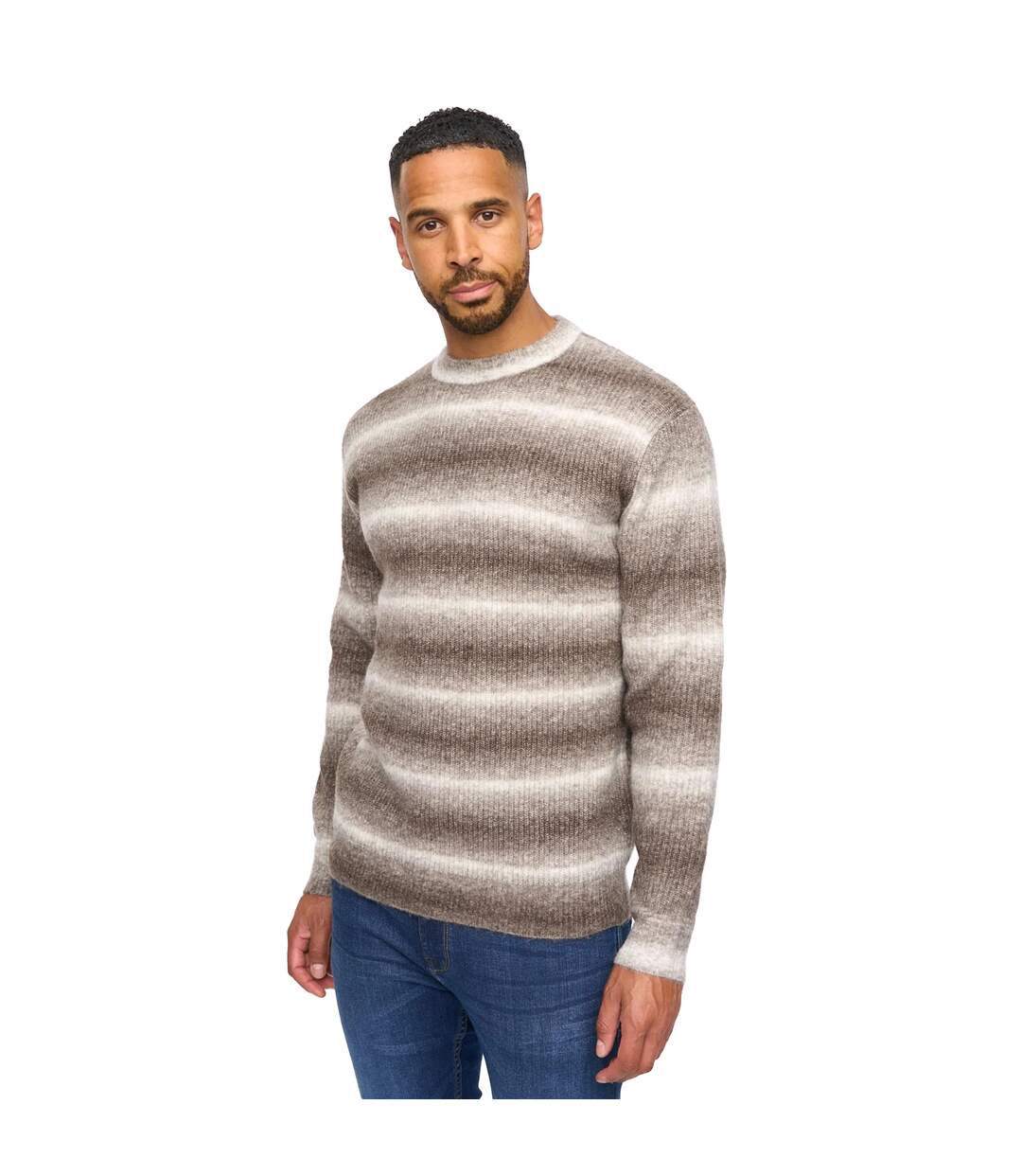 Pull Motif/style Rayure Ombrée Ormonde Homme Taupe Bewley & Ritch-4