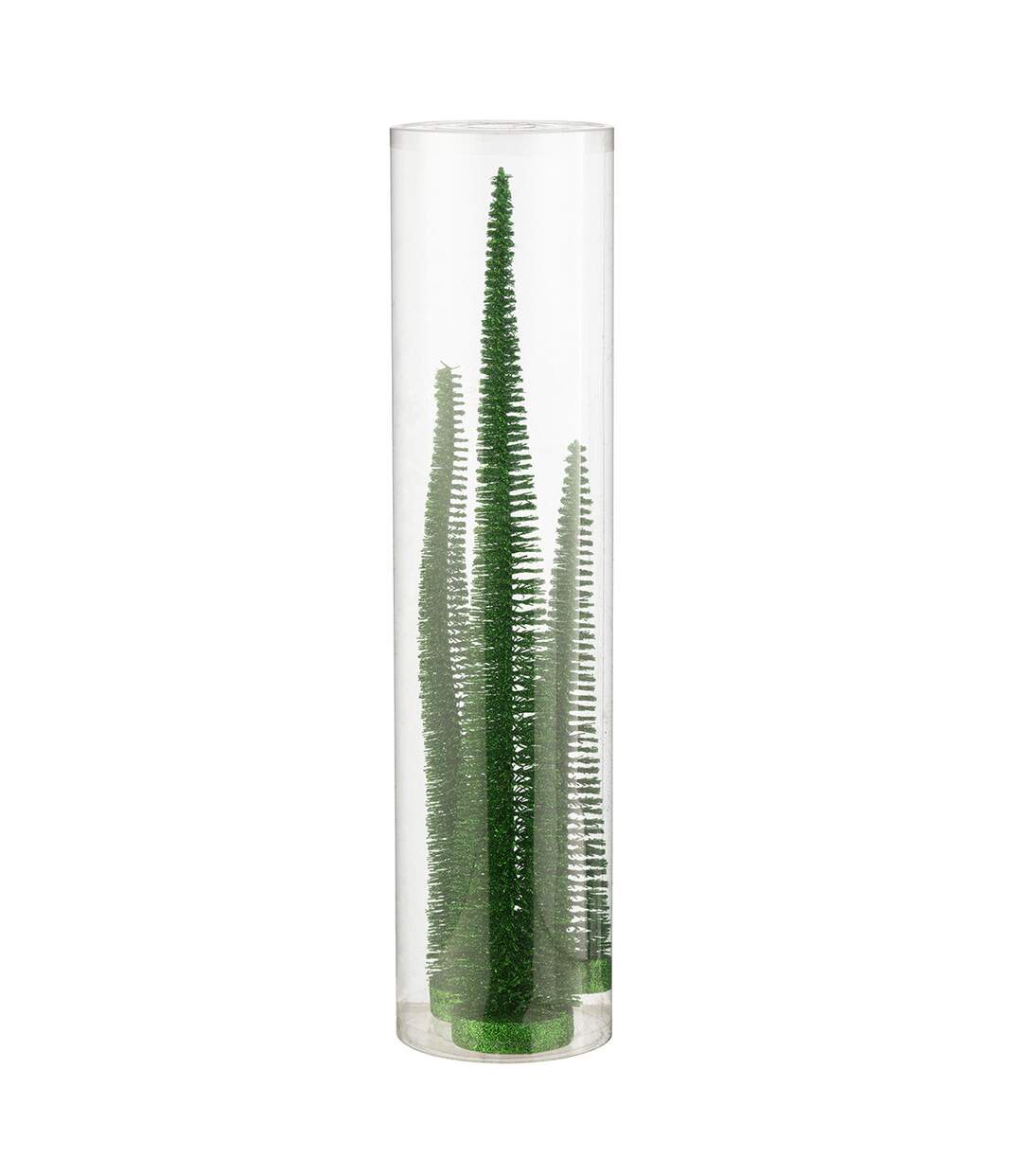 Lot de 3 Sapins de Noël Déco Paillettes 40cm Vert-2