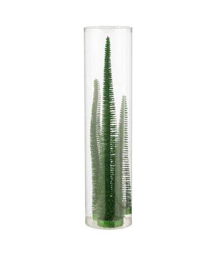 Lot de 3 Sapins de Noël Déco Paillettes 40cm Vert