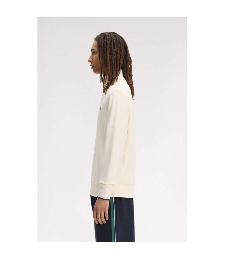 Mens Logo Half Zip Sweatshirt Ecru Fred Perry