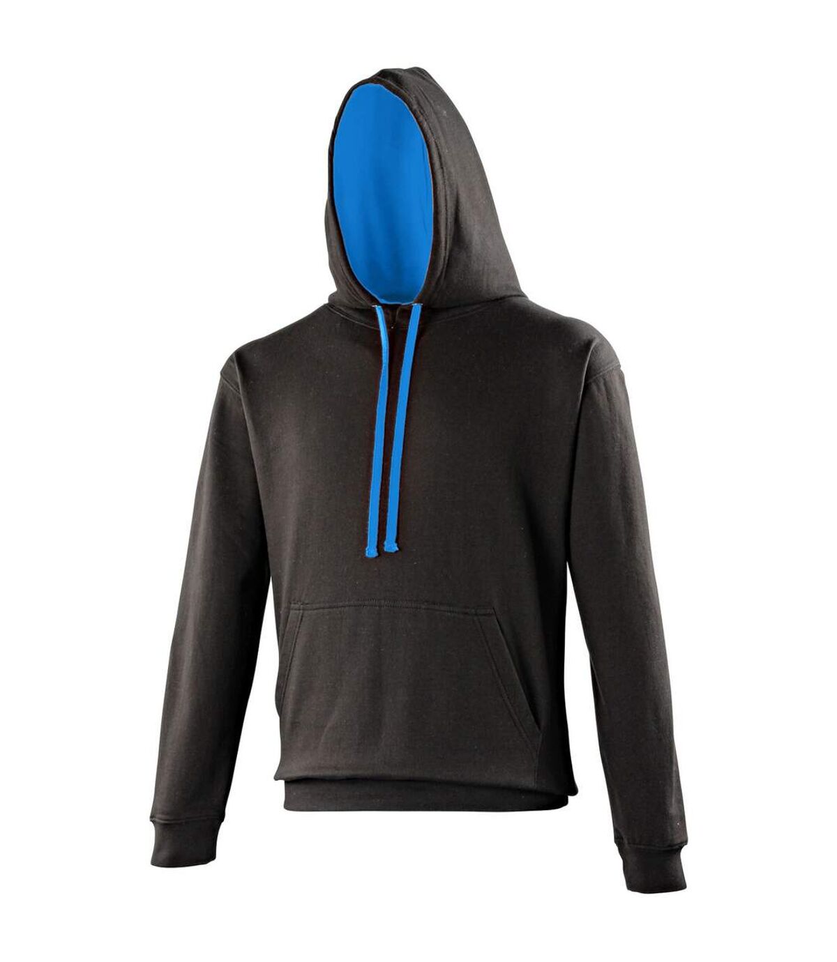 Awdis Varsity Hooded Sweatshirt / Hoodie (Jet Black/Sapphire Blue) - UTRW165