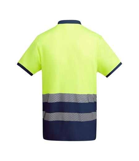 Polo Haute Visibilité Atrio Homme Bleu Marine Jaune Fluo Roly Workwear