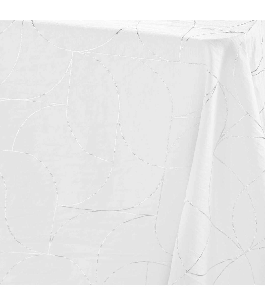 Nappe Antitache Louxor 140x240cm Blanc & Argent-2