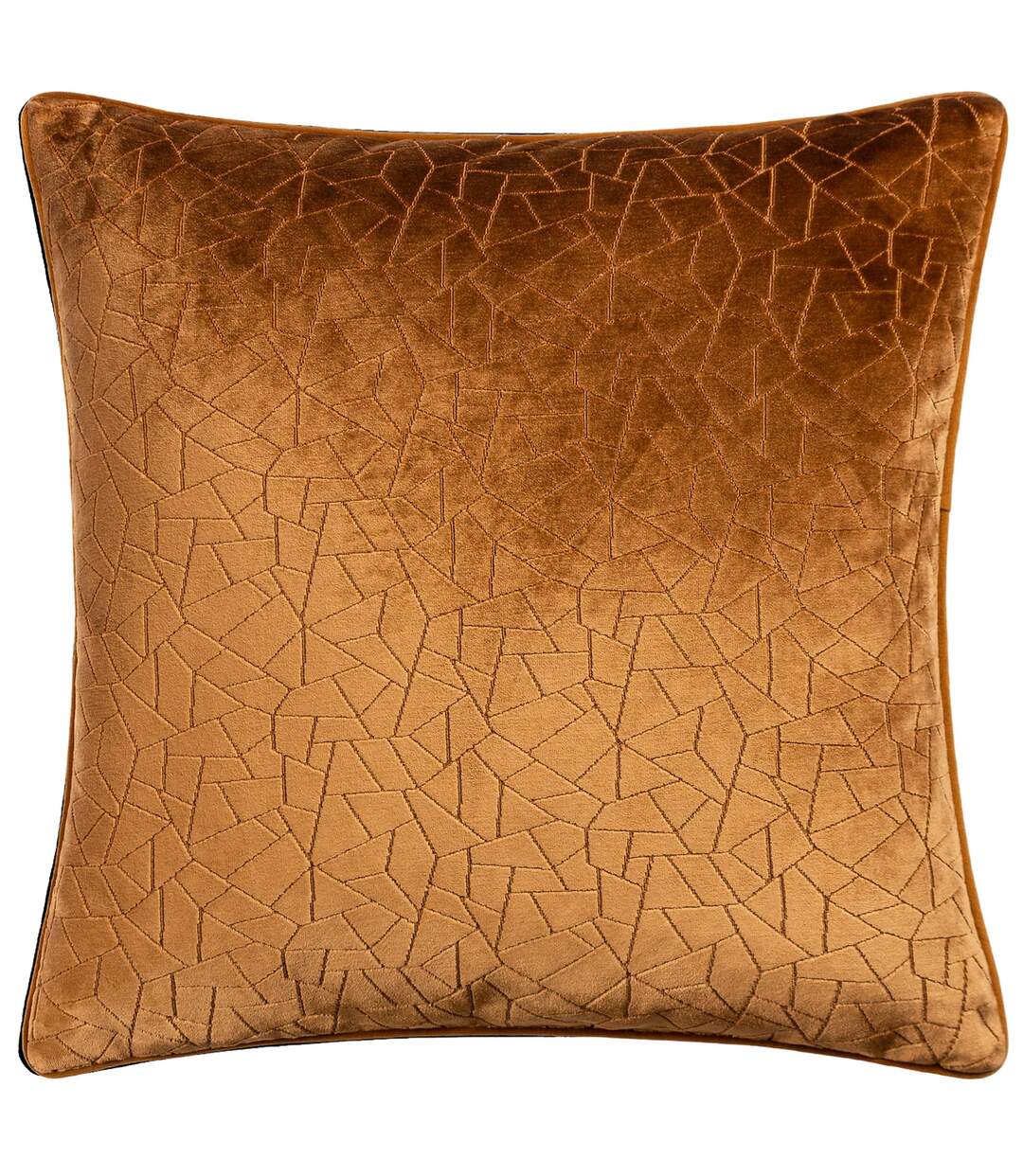 Malans piped velvet cut cushion cover 45cm x 45cm bronze Hoem-1