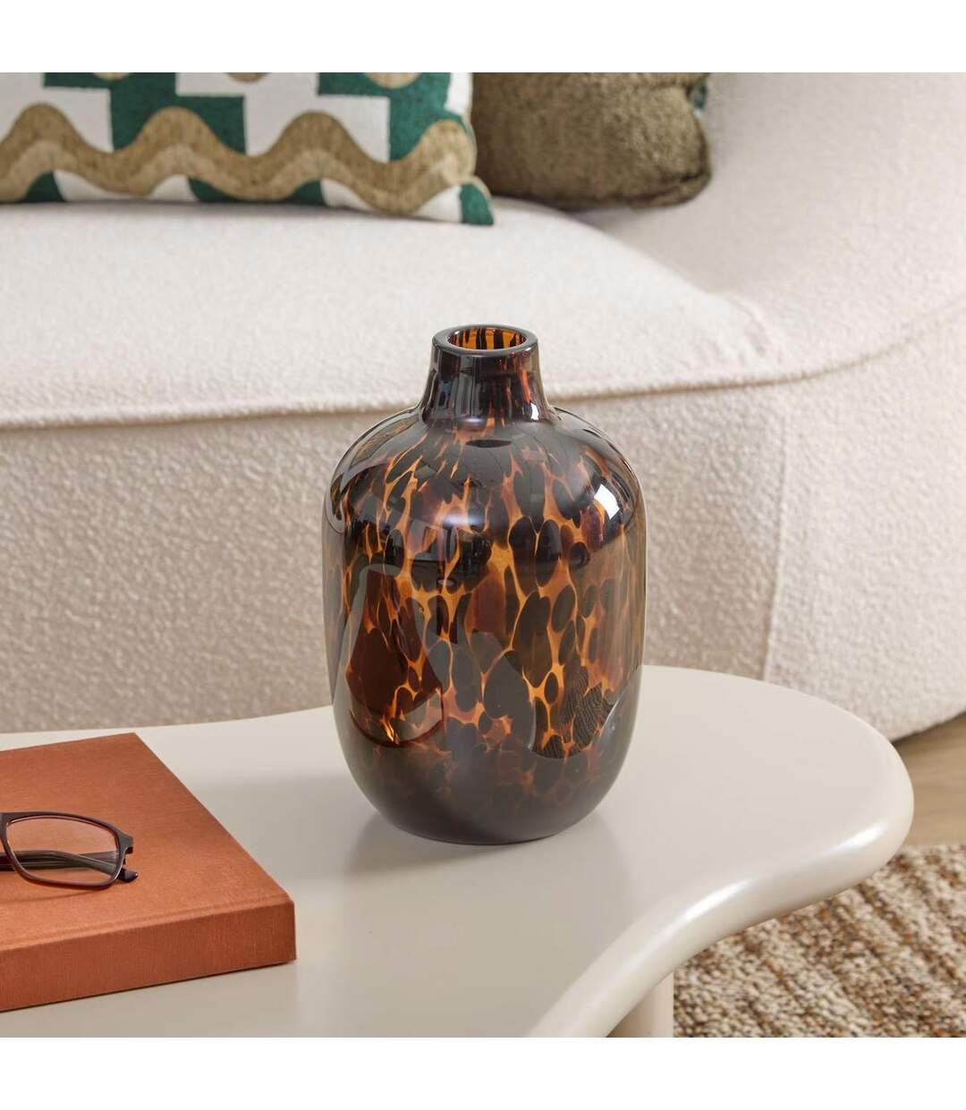 Vase Léopard en Verre Roen 25cm Ambre-3